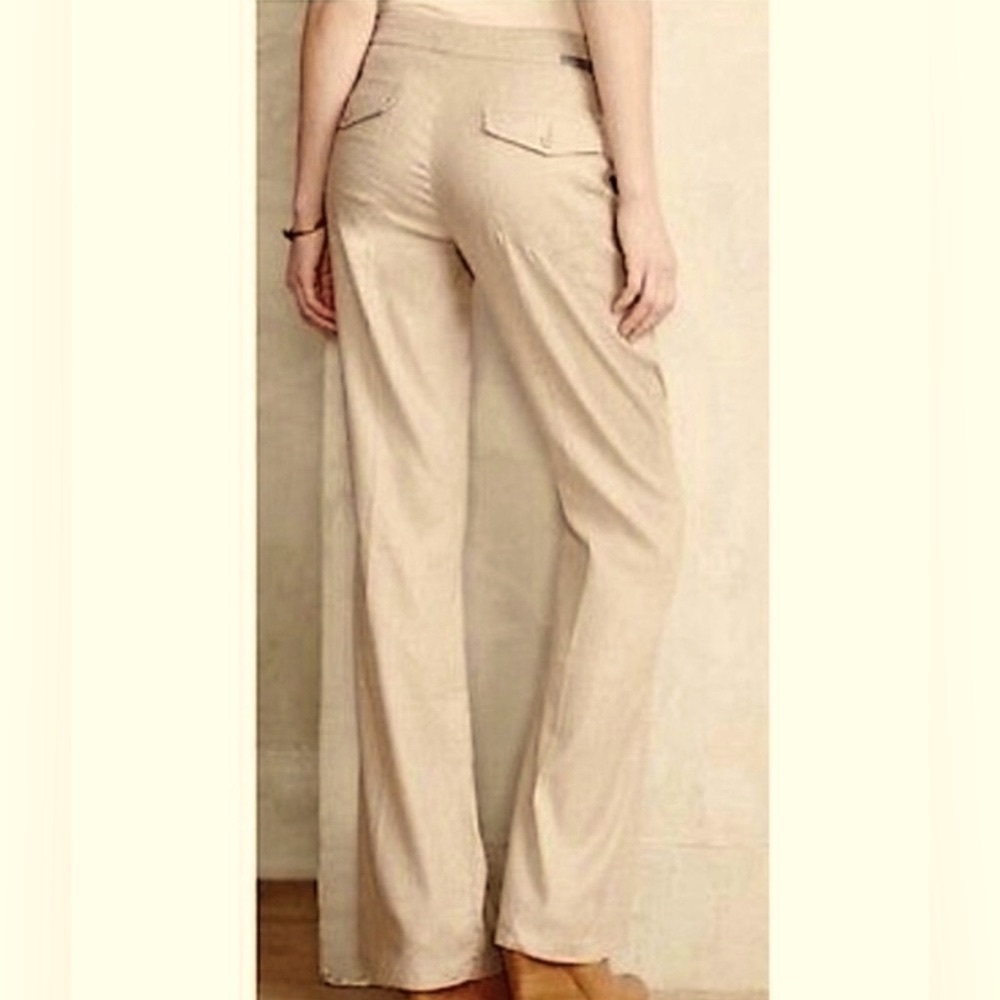 Level 99 Khaki Linen Tencel Blend 2 Trousers